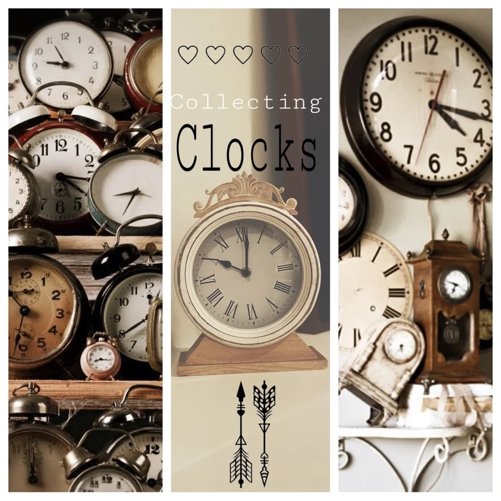 Rustic Distressed Mantel Clock - White Wash Wood - Roman Numerals